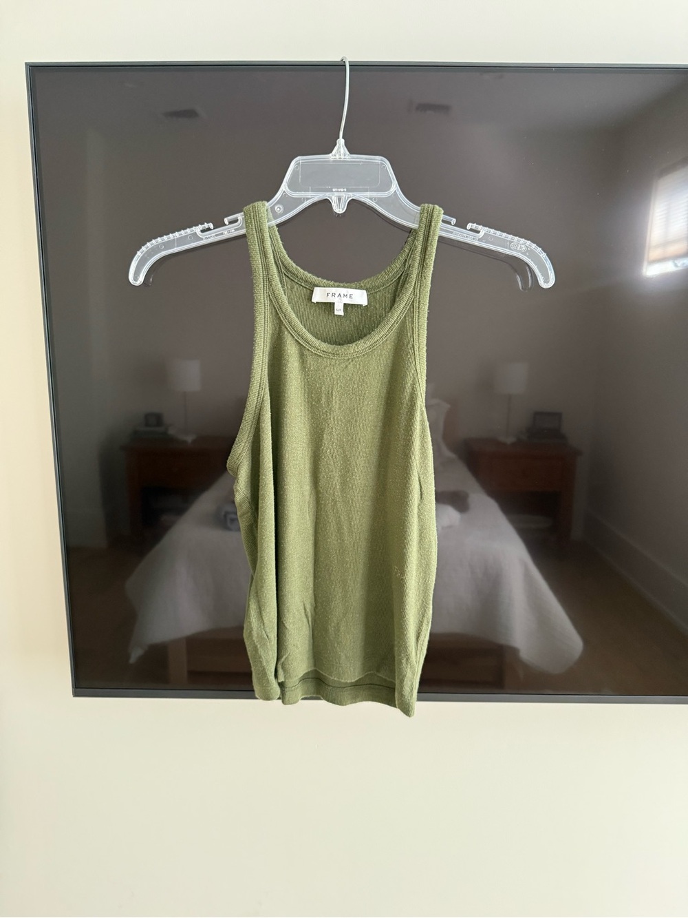 Frame sz small olive green tank top